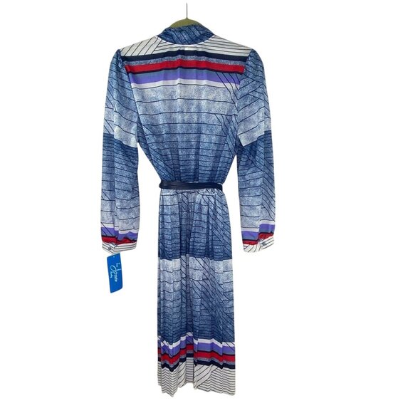 Vintage Polyester Striped Dress La Jones Lady Size 16.5 Large New NWT - Picture 3 of 10